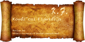 Kovácsi Flavián névjegykártya